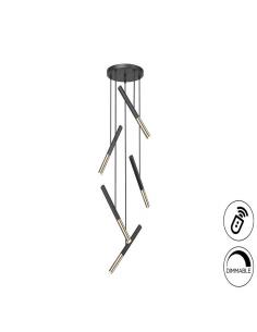 Matte black and glossy gold lamp 43Ø 25W - Edna