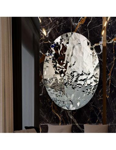 Chrome Bas-relief 100Ø - Polyedric