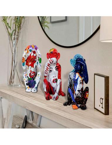 Graffiti Figure - Wise Monkeys