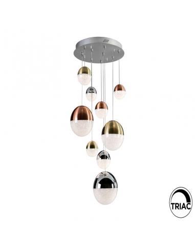 Copper and satin brass and chrome lamp 50Ø 54W - Sphere