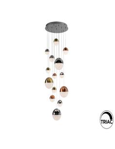 Copper and satin brass and chrome lamp 60Ø 78.6W - Sphere