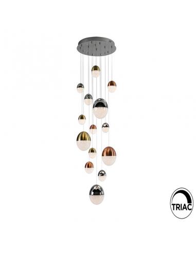 Copper and satin brass and chrome lamp 60Ø 78.6W - Sphere