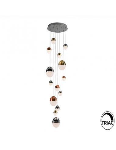 Copper and satin brass and chrome lamp 60Ø 78.60W - Sphere