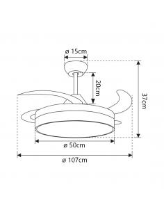 VENTILADOR MALTA NIQUEL SATINA 50 CM 3 PALAS 2