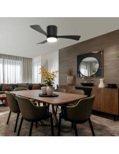 VENTILADOR KENT NEGRO 107CM 3 PALAS LED 18W 2