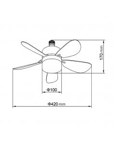 NANO WHITE FAN 40CMS 5 BLADES - E-27 2