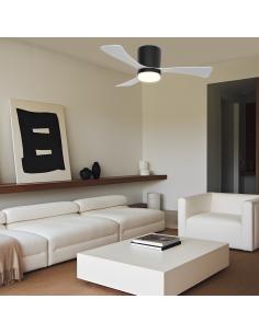 VENTILADOR KENT NEGRO BLANCO 107CM 3 PALAS LED 18W 2