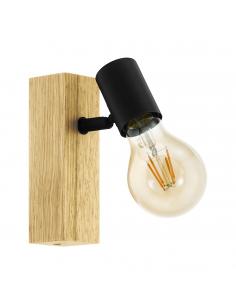 EGLO 99477 - TOWNSHEND 3 LED Spotlight in Wood, brown steel, black