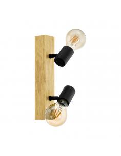 EGLO 98112 - TOWNSHEND 3 LED Spotlight in Wood, brown steel, black