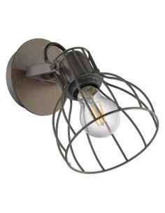 EGLO 98134 - SAMBATELLO LED Spotlight in Wood, brown steel, silver and Steel