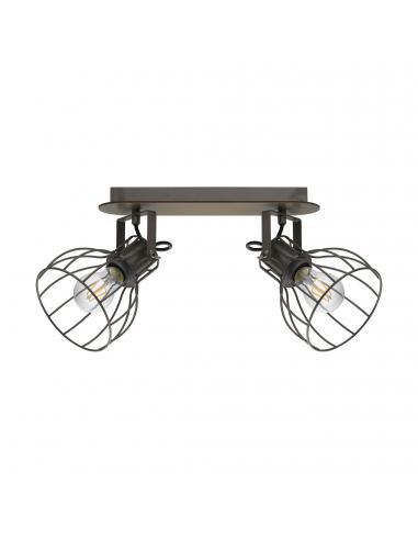 EGLO 98135 - SAMBATELLO LED spotlight in Wood, brown steel, silver and Steel