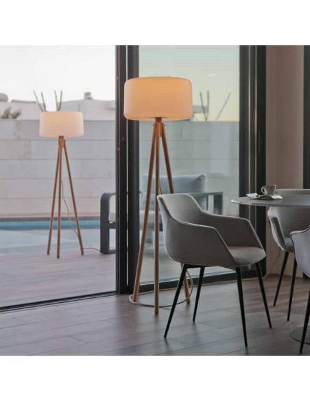 CHLOE 140 DESIGNER FLOOR LAMP WITH WOODEN LEGS