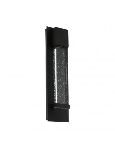 EGLO 98153 - VILLAGRAZIA Outdoor LED wall light in black aluminum and glass with air bubbles