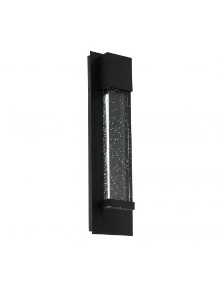 EGLO 98153 - VILLAGRAZIA Aplique de exterior LED en Aluminio negro y Vidrio con burbujas de aire