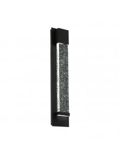 EGLO 98154 - VILLAGRAZIA Aplique de exterior LED en Aluminio negro y Vidrio con burbujas de aire