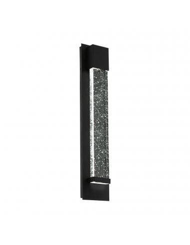 EGLO 98154 - VILLAGRAZIA Outdoor LED wall light in black aluminum and glass with air bubbles