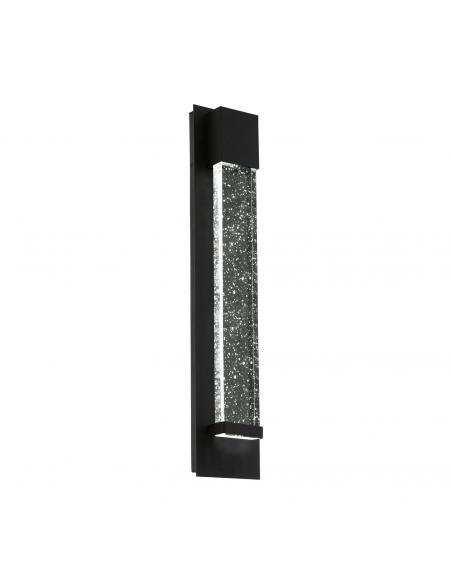 EGLO 98154 - VILLAGRAZIA Aplique de exterior LED en Aluminio negro y Vidrio con burbujas de aire
