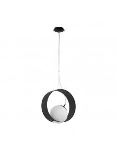 EGLO 98192 - CAMARGO Crystal Pendant Lamp in Black Steel and Matte Opal Glass