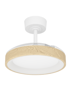Ventilador de techo con luz Blanco madera - TORREYA