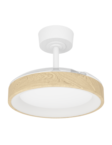Ventilador de techo con luz Blanco madera - TORREYA