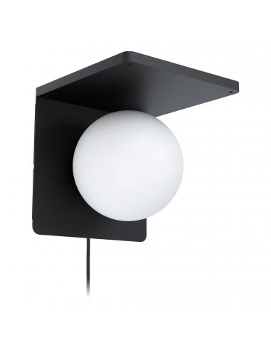 EGLO 98265 - CIGLIE Lámpara de Salón en Fundición de aluminio negro y Vidrio opalino mate