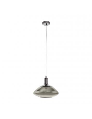 EGLO 98291 - TORRONTES Glass Pendant Lamp in Nickel-black Steel and Tinted Glass