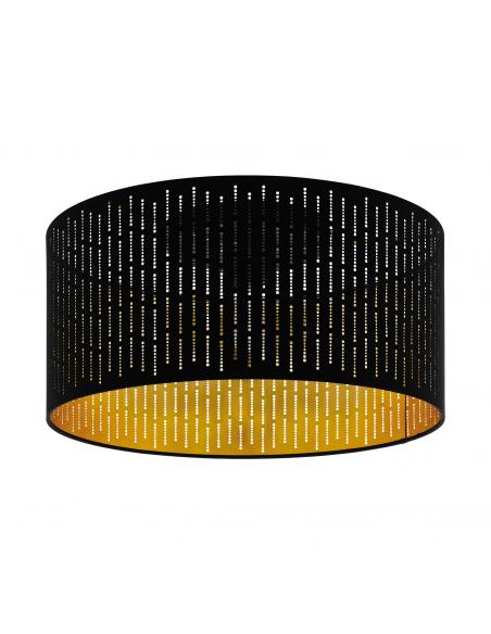 EGLO 98311 - RODS Black Steel and Textile Fabric Ceiling Light with cutouts