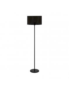 EGLO 98315 - VARILLAS Lámpara de pie de tela en Acero negro y Textil con recortes