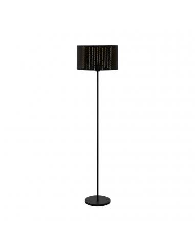 EGLO 98315 - VARILLAS Lámpara de pie de tela en Acero negro y Textil con recortes