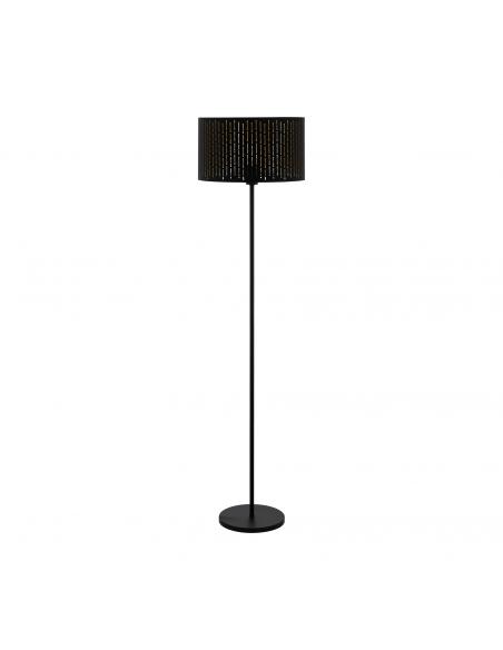 EGLO 98315 - RODS Fabric floor lamp in black steel and textile with cutouts