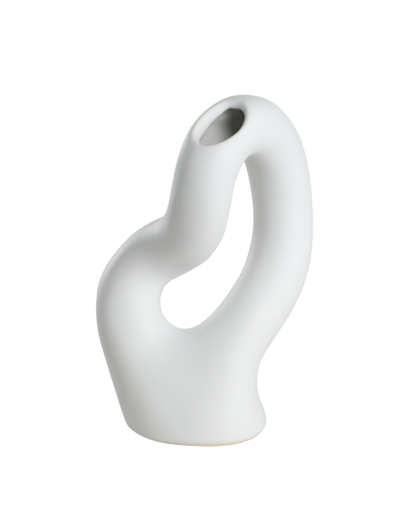 AMBILOBE Jarrón de cerámica Blanco