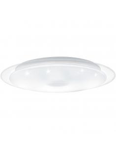 EGLO 98324 - LANCIANO 1 Plafón LED en Acero blanco, transparente y Acrílico con efecto de cristal