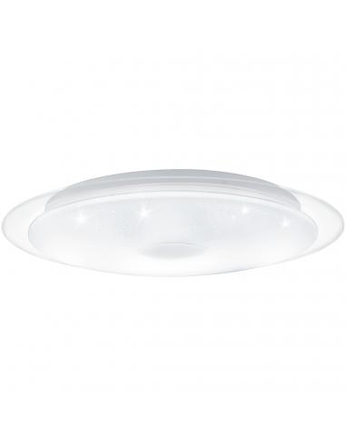 EGLO 98324 - LANCIANO 1 Plafón LED en Acero blanco, transparente y Acrílico con efecto de cristal