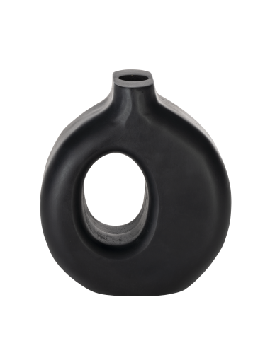 MELOBODY Jarrón de madera Negro