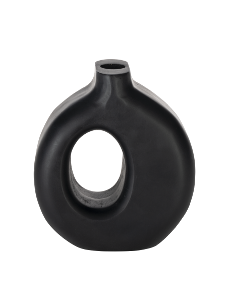 MELOBODY Jarrón de madera Negro