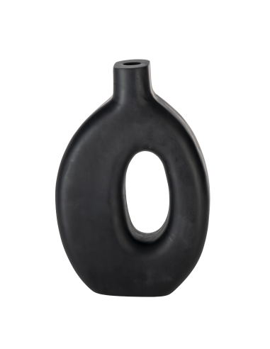 MELOBODY Jarrón de madera Negro