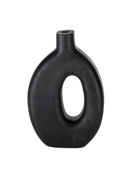 MELOBODY Jarrón de madera Negro