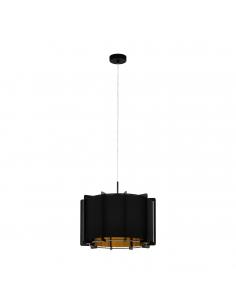 EGLO 98342 - PINETA Lámpara colgante de Madera en Acero negro y Madera, lámina