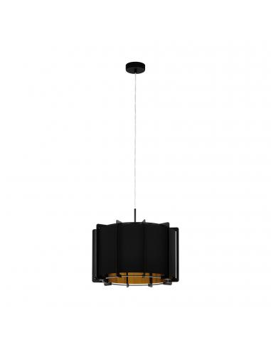 EGLO 98342 - PINETA Hanging Lamp made of Wood in Black Steel and Wood, sheet