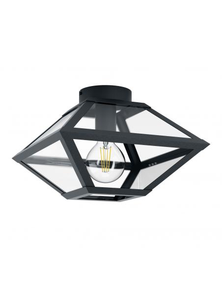 EGLO 98355 - CASEFABRE Living Room Lamp in Black Steel and Glass