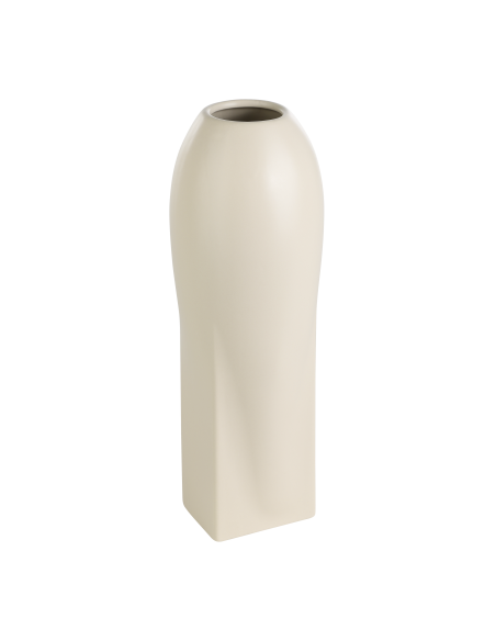SHIMA Jarrón de cerámica Beige