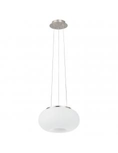 EGLO 98371 - OPTICA-C LED pendant lamp in matt nickel steel and matte opal glass