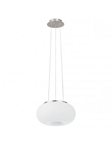 EGLO 98371 - OPTICA-C LED pendant lamp in matt nickel steel and matte opal glass