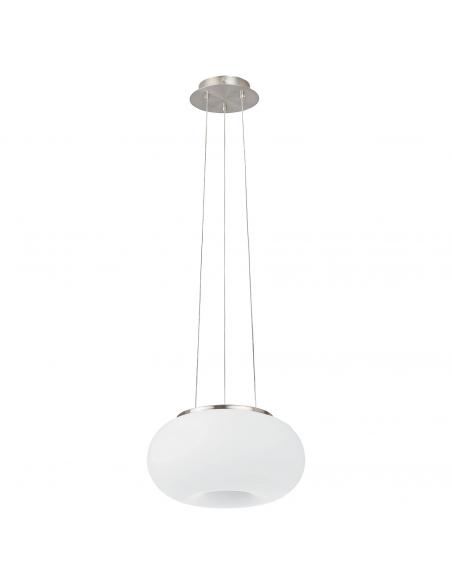 EGLO 98371 - OPTICA-C LED pendant lamp in matt nickel steel and matte opal glass
