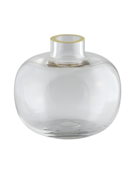 SIRANANA Jarrón de cristal Claro  Latón