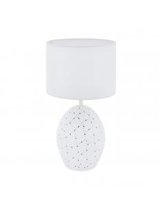 EGLO 98382 - MONTALBANO Fabric Lamp in White Ceramic and Textile