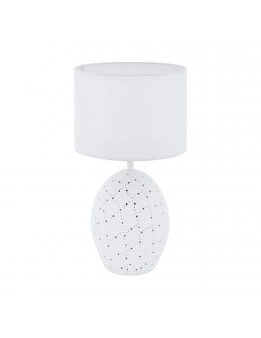 EGLO 98382 - MONTALBANO Fabric Lamp in White Ceramic and Textile
