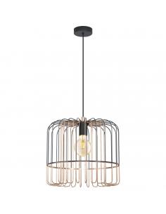 EGLO 98434 - ASUNCIÓN Copper pendant lamp in nickel-black steel and steel