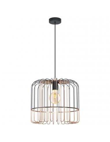 EGLO 98434 - ASUNCIÓN Copper pendant lamp in nickel-black steel and steel