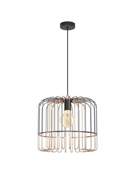 EGLO 98434 - ASUNCIÓN Copper pendant lamp in nickel-black steel and steel